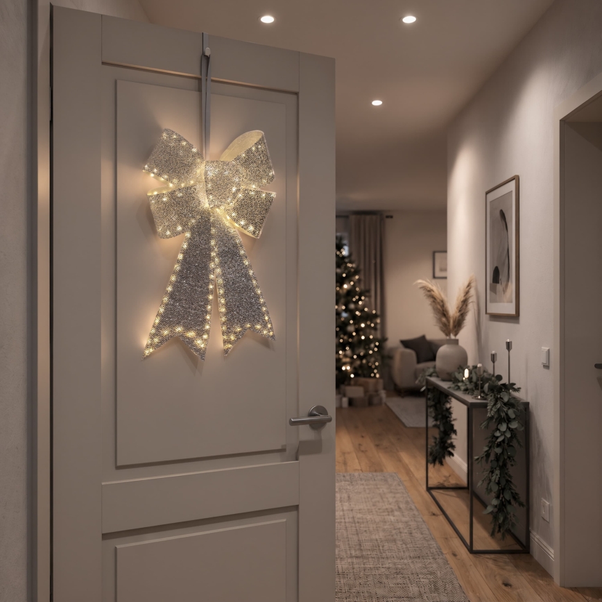 BRILAGI - LED Vonkajšia vianočná dekorácia LED/3,3W/230V IP44 strieborná mašľa