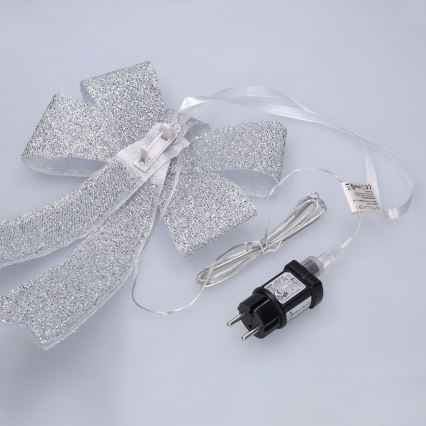 BRILAGI - LED Vonkajšia vianočná dekorácia LED/3,3W/230V IP44 strieborná mašľa
