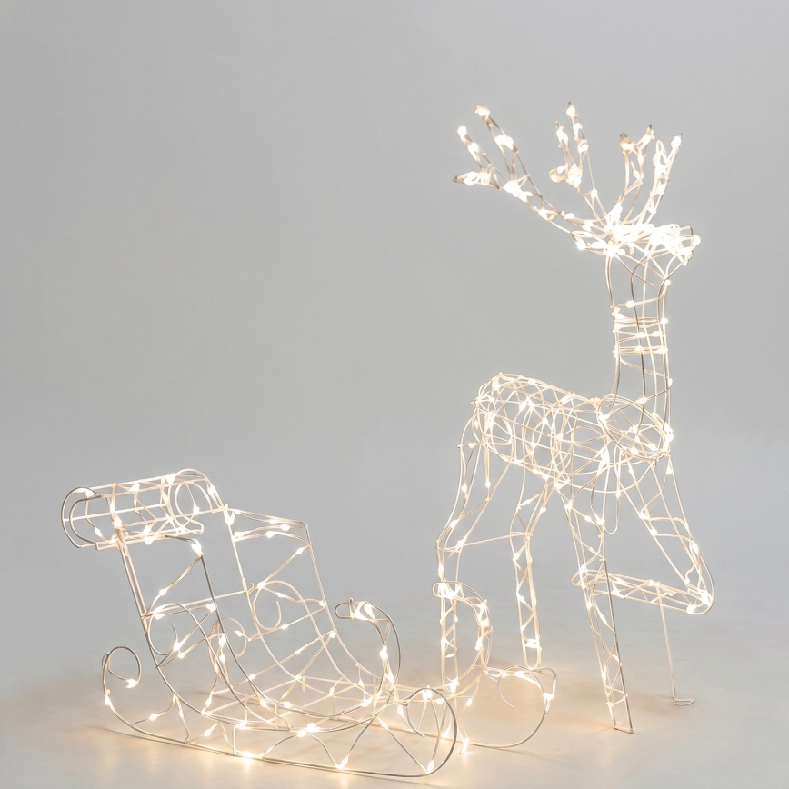 BRILAGI - LED Vonkajšia vianočná dekorácia LED/3,6W/8 funkcií 100 cm IP44 sob so sánkami teplá biela