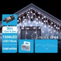 BRILAGI - LED vonkajšia vianočná reťaz 1500xLED/12W/8 funkcií 78x0,6m IP44 studená biela
