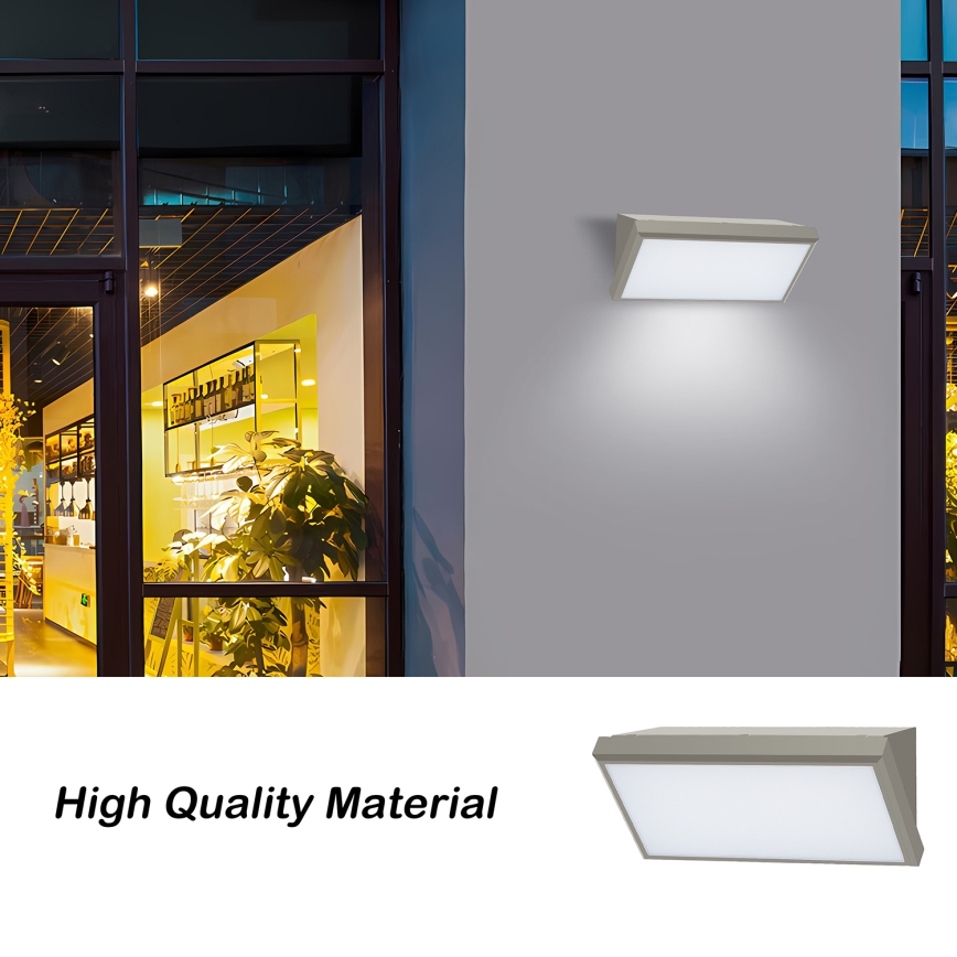 Brilagi - LED Vonkajšie nástenné svietidlo so senzorom TRIANGLE LED/20W/230V šedá IP65