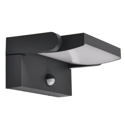 BRILAGI - Vonkajšie nástenné LED svietidlo so senzorom pohybu a súmraku ANKLE LED/12W/230V IP65 čierna