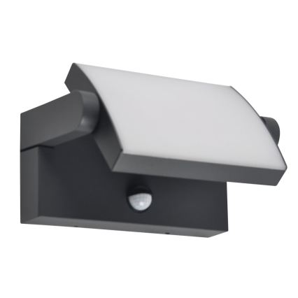 BRILAGI - Vonkajšie nástenné LED svietidlo so senzorom pohybu a súmraku ANKLE LED/12W/230V IP65 čierna