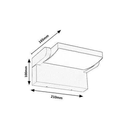 Brilagi - LED Vonkajšie nástenné svietidlo ANKLE LED/18W/230V 3000K IP65 antracit