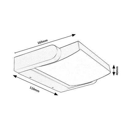 Brilagi - LED Vonkajšie nástenné svietidlo ANKLE LED/18W/230V 3000K IP65 antracit