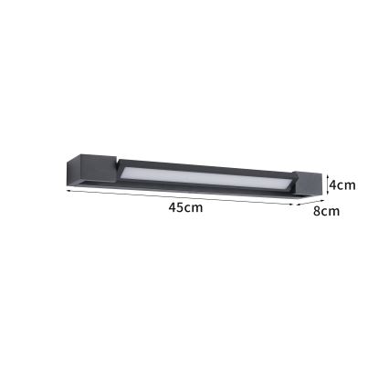BRILAGI - LED Vonkajšie nástenné svietidlo AQUA LINE LED/12W/230V 45 cm IP44 čierna CRI 90