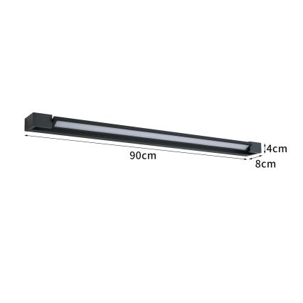 BRILAGI - LED Vonkajšie nástenné svietidlo AQUA LINE LED/24W/230V 90 cm IP44 čierna CRI 90