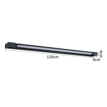BRILAGI - LED Vonkajšie nástenné svietidlo AQUA LINE LED/36W/230V 120 cm IP44 čierna CRI 90