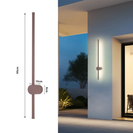 Brilagi - LED vonkajšie nástenné svietidlo AURA LED/12W/230V 3000K IP54 65 cm hnedé CRI 90