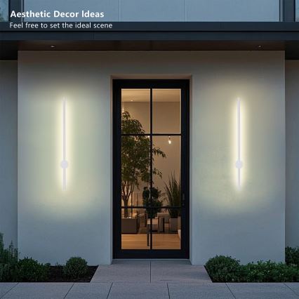 Brilagi - LED vonkajšie nástenné svietidlo AURA LED/12W/230V 3000K IP54 65 cm biela CRI 90
