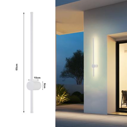 Brilagi - LED vonkajšie nástenné svietidlo AURA LED/12W/230V 3000K IP54 65 cm biela CRI 90