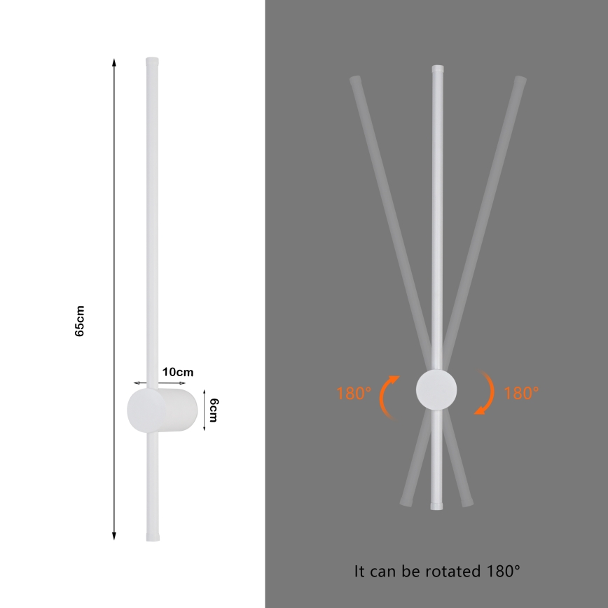 Brilagi - LED vonkajšie nástenné svietidlo AURA LED/12W/230V 3000K IP54 65 cm biela CRI 90