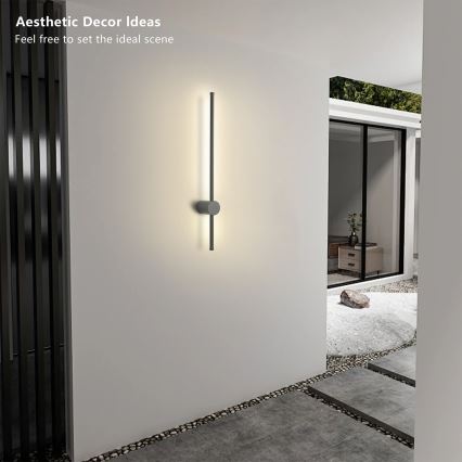 Brilagi - LED vonkajšie nástenné svietidlo AURA LED/12W/230V 4000K IP54 65 cm antracit