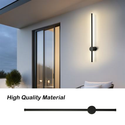 Brilagi - LED vonkajšie nástenné svietidlo AURA LED/12W/230V 4000K IP54 65 cm čierna CRI 90