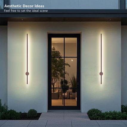 Brilagi - LED vonkajšie nástenné svietidlo AURA LED/20W/230V 3000K IP54 97 cm hnedé CRI 90
