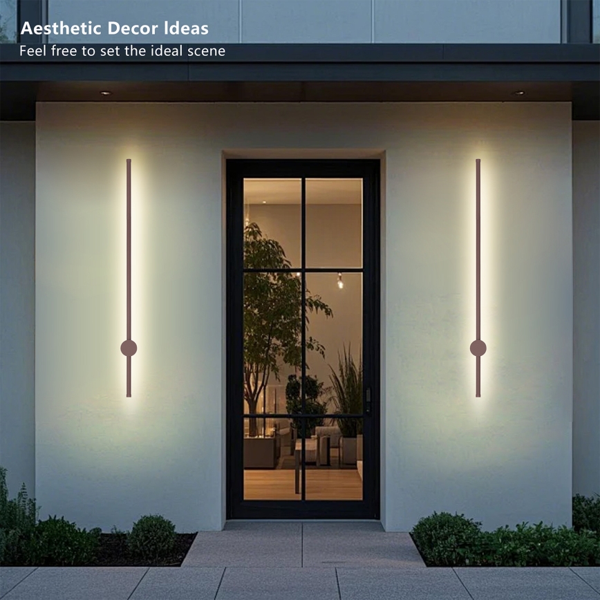 Brilagi - LED vonkajšie nástenné svietidlo AURA LED/20W/230V 3000K IP54 97 cm hnedé CRI 90