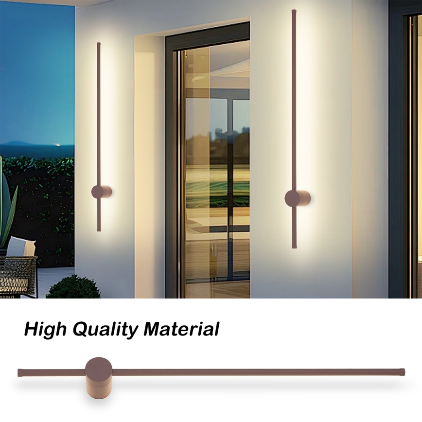 Brilagi - LED vonkajšie nástenné svietidlo AURA LED/20W/230V 3000K IP54 97 cm hnedé CRI 90