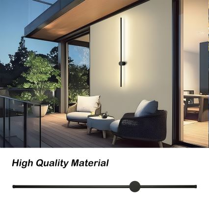 Brilagi - LED vonkajšie nástenné svietidlo AURA LED/20W/230V 4000K IP54 97 cm čierne CRI 90