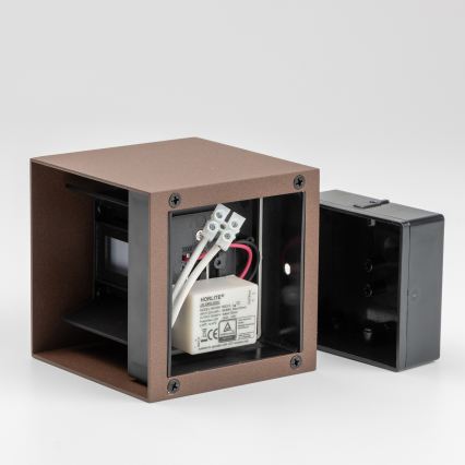 BRILAGI - LED Vonkajšie nástenné svietidlo CUBE LED/6W/230V hnedé IP54
