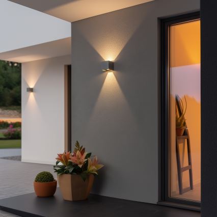 Brilagi - LED Vonkajšie nástenné svietidlo CUBE LED/6W/230V šedá IP54