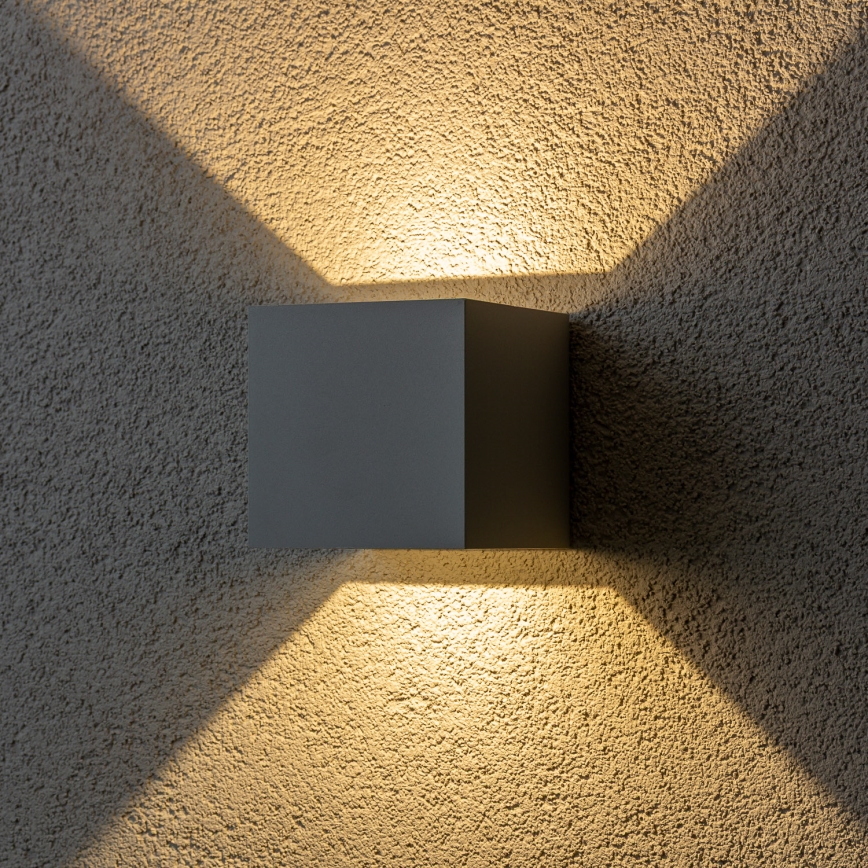 Brilagi - LED Vonkajšie nástenné svietidlo CUBE LED/6W/230V šedá IP54