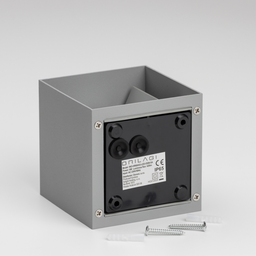 Brilagi - LED Vonkajšie nástenné svietidlo CUBE LED/6W/230V šedá IP54