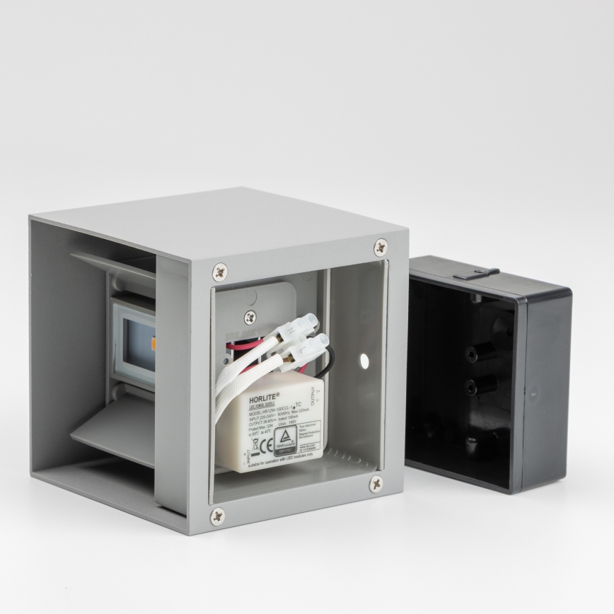 Brilagi - LED Vonkajšie nástenné svietidlo CUBE LED/6W/230V šedá IP54