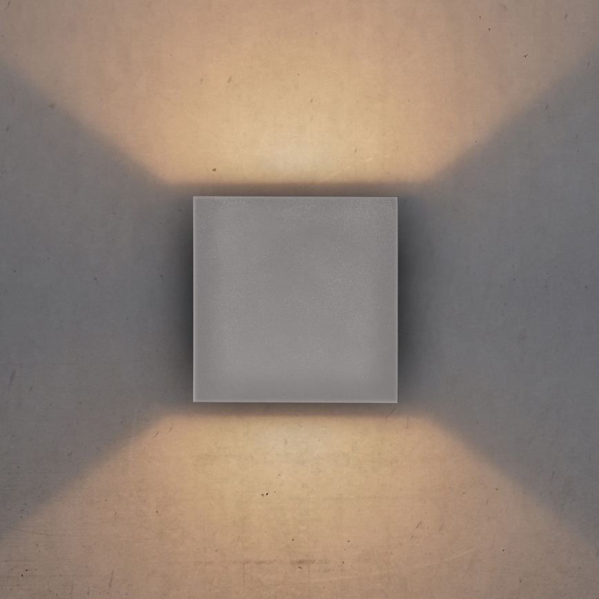 Brilagi - LED Vonkajšie nástenné svietidlo CUBE LED/6W/230V šedá IP54