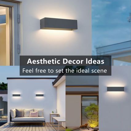 Brilagi - LED vonkajšie nástenné svietidlo DONNANI LED/12W/230V antracit IP44