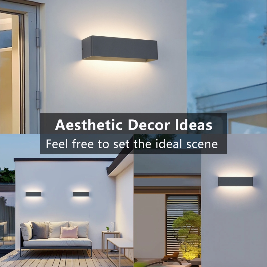 Brilagi - LED vonkajšie nástenné svietidlo DONNANI LED/12W/230V antracit IP44