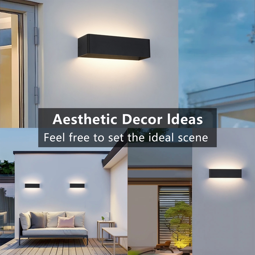 Brilagi - LED Vonkajšie nástenné svietidlo DONNANI LED/12W/230V čierna IP44