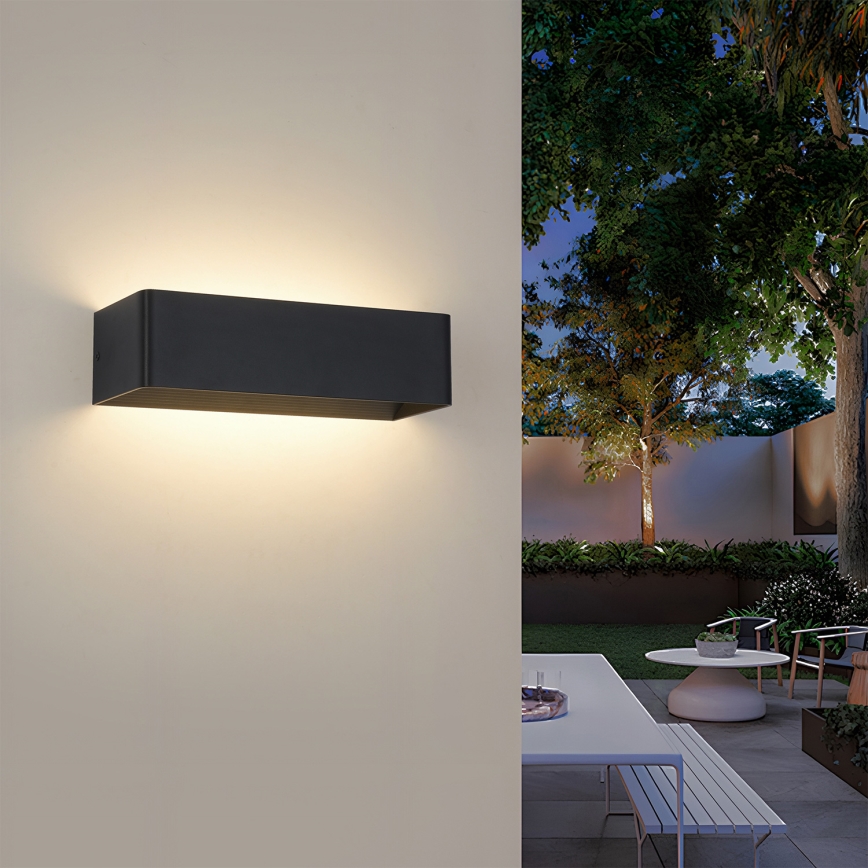 Brilagi - LED Vonkajšie nástenné svietidlo DONNANI LED/12W/230V čierna IP44