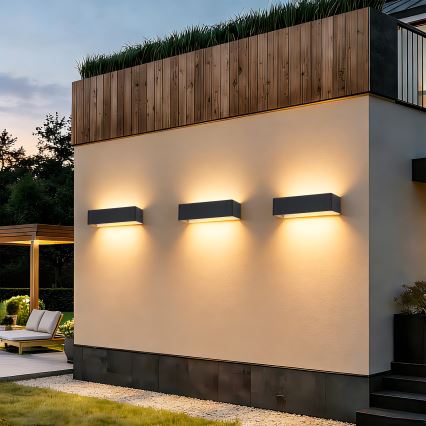 Brilagi - LED Vonkajšie nástenné svietidlo DONNANI LED/12W/230V čierna IP44