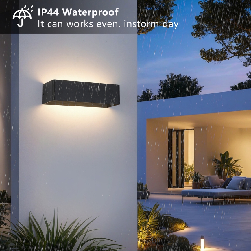 Brilagi - LED Vonkajšie nástenné svietidlo DONNANI LED/12W/230V čierna IP44