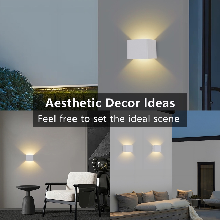 Brilagi - LED vonkajšie nástenné svietidlo DONNANI LED/5W/230V 10 cm biela IP44