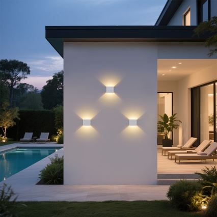Brilagi - LED vonkajšie nástenné svietidlo DONNANI LED/5W/230V 10 cm biela IP44