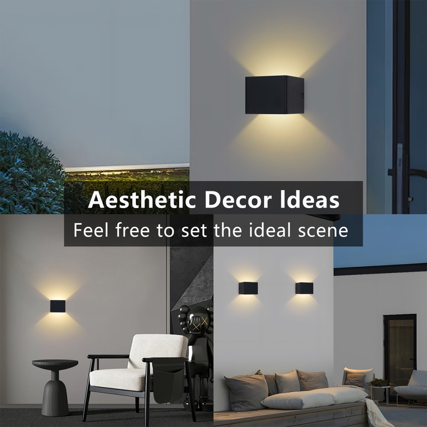 Brilagi - LED vonkajšie nástenné svietidlo DONNANI LED/5W/230V čierne IP44
