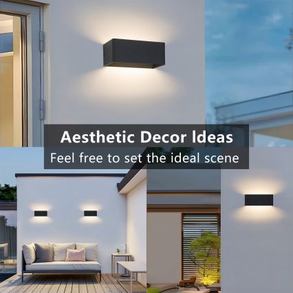 Brilagi - LED vonkajšie nástenné svietidlo DONNANI LED/7W/230V 20 cm čierne IP44