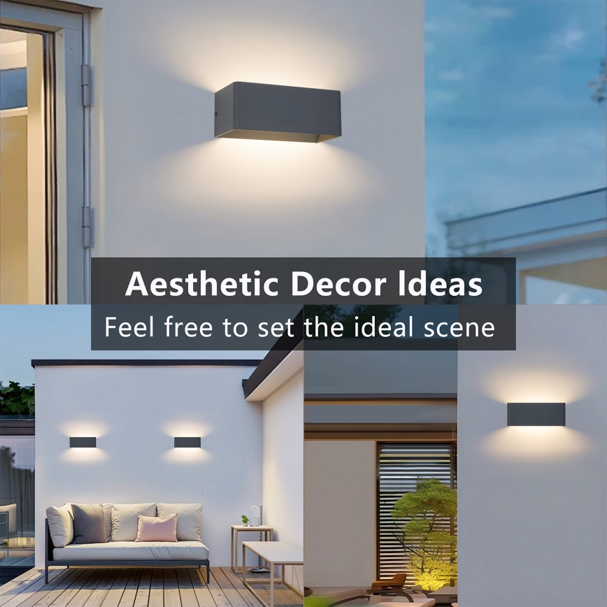 Brilagi - LED vonkajšie nástenné svietidlo DONNANI LED/7W/230V antracit IP44