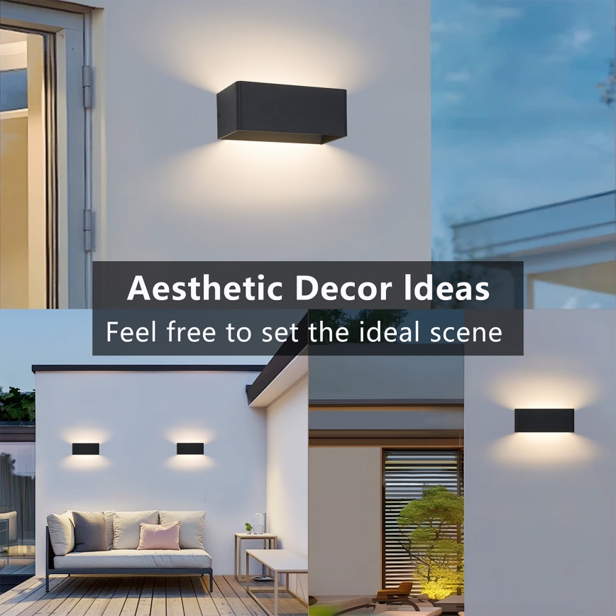 Brilagi - LED vonkajšie nástenné svietidlo DONNANI LED/7W/230V čierne IP44