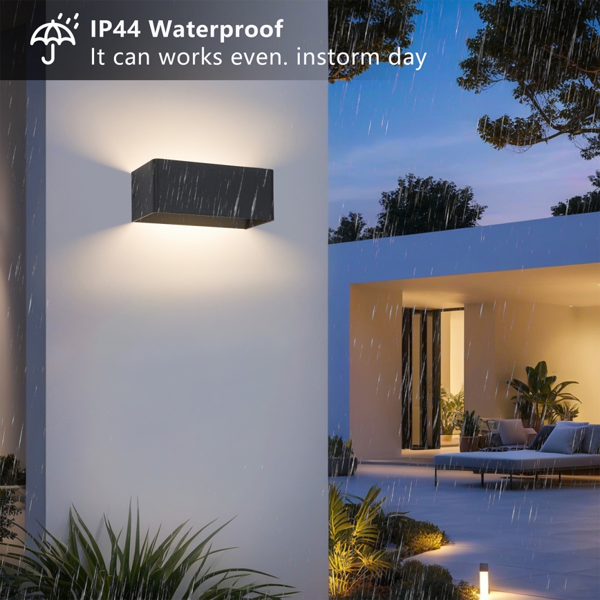 Brilagi - LED vonkajšie nástenné svietidlo DONNANI LED/7W/230V čierne IP44