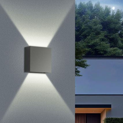 Brilagi – LED vonkajšie nástenné svietidlo DOUBLERAY, LED 4 W / 230 V, antracit, krytie IP65