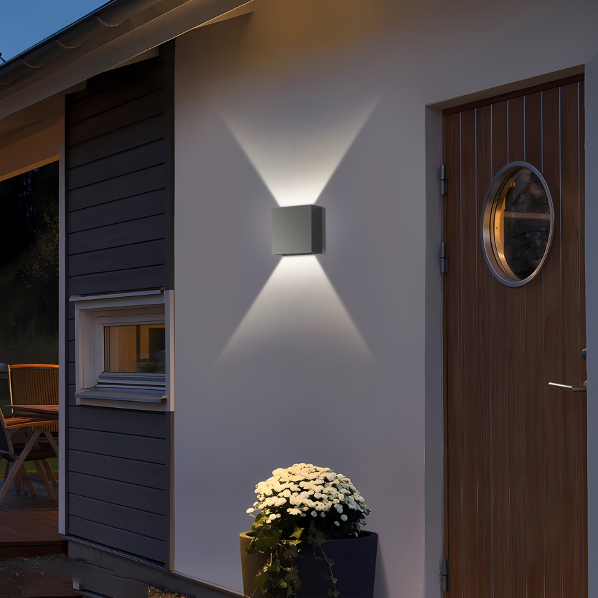 Brilagi – LED vonkajšie nástenné svietidlo DOUBLERAY, LED 4 W / 230 V, antracit, krytie IP65