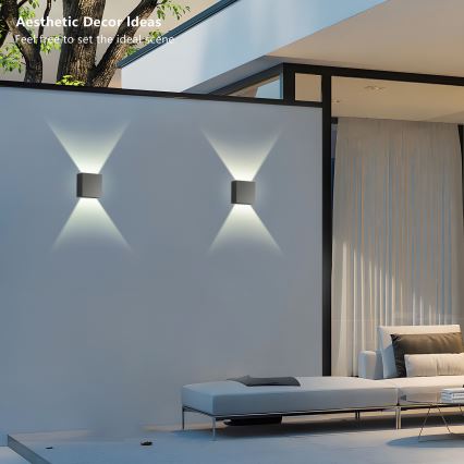 Brilagi – LED vonkajšie nástenné svietidlo DOUBLERAY, LED 4 W / 230 V, antracit, krytie IP65