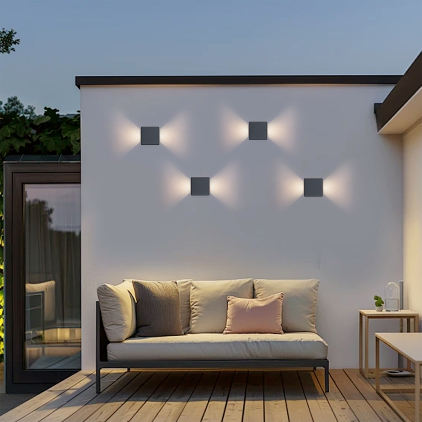 Brilagi - LED Vonkajšie nástenné svietidlo DOUBLERAY LED/6W/230V antracit IP54