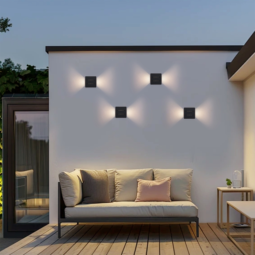 Brilagi - LED vonkajšie nástenné svietidlo DOUBLERAY LINE LED/6W/230V čierne IP54