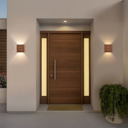 Brilagi - LED vonkajšie nástenné svietidlo DOUBLERAY LINE LED/6W/230V dekor dreva IP54