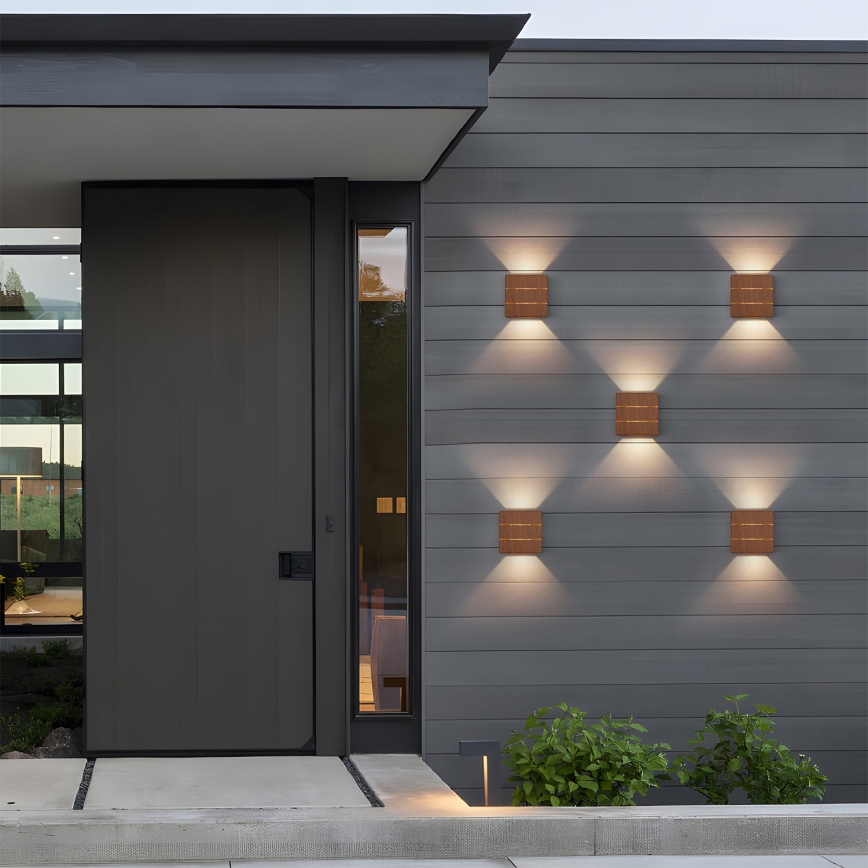 Brilagi - LED vonkajšie nástenné svietidlo DOUBLERAY LINE LED/6W/230V dekor dreva IP54