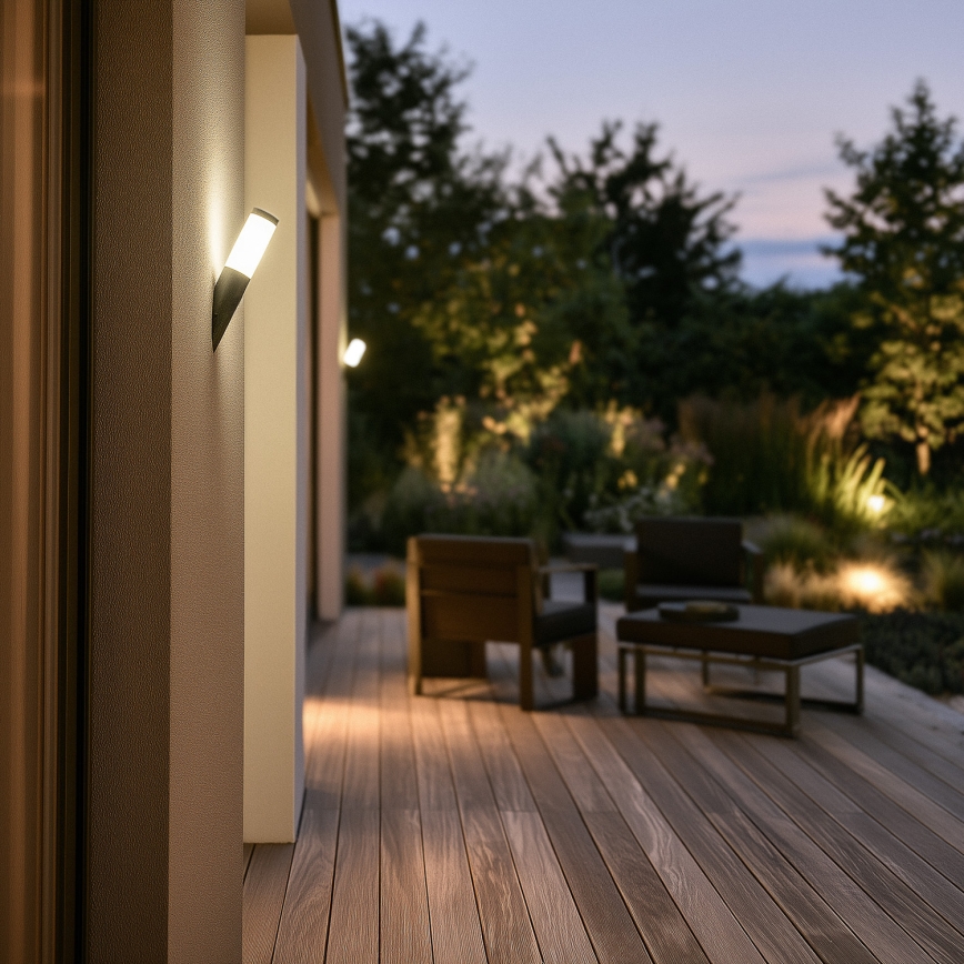 BRILAGI - LED vonkajšie nástenné svietidlo ELIA 1xE27/7W/230V 4000K IP44 antracit