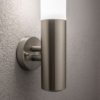 BRILAGI - LED vonkajšie nástenné svietidlo ELIA 1xE27/7W/230V 4000K IP44 matný chróm